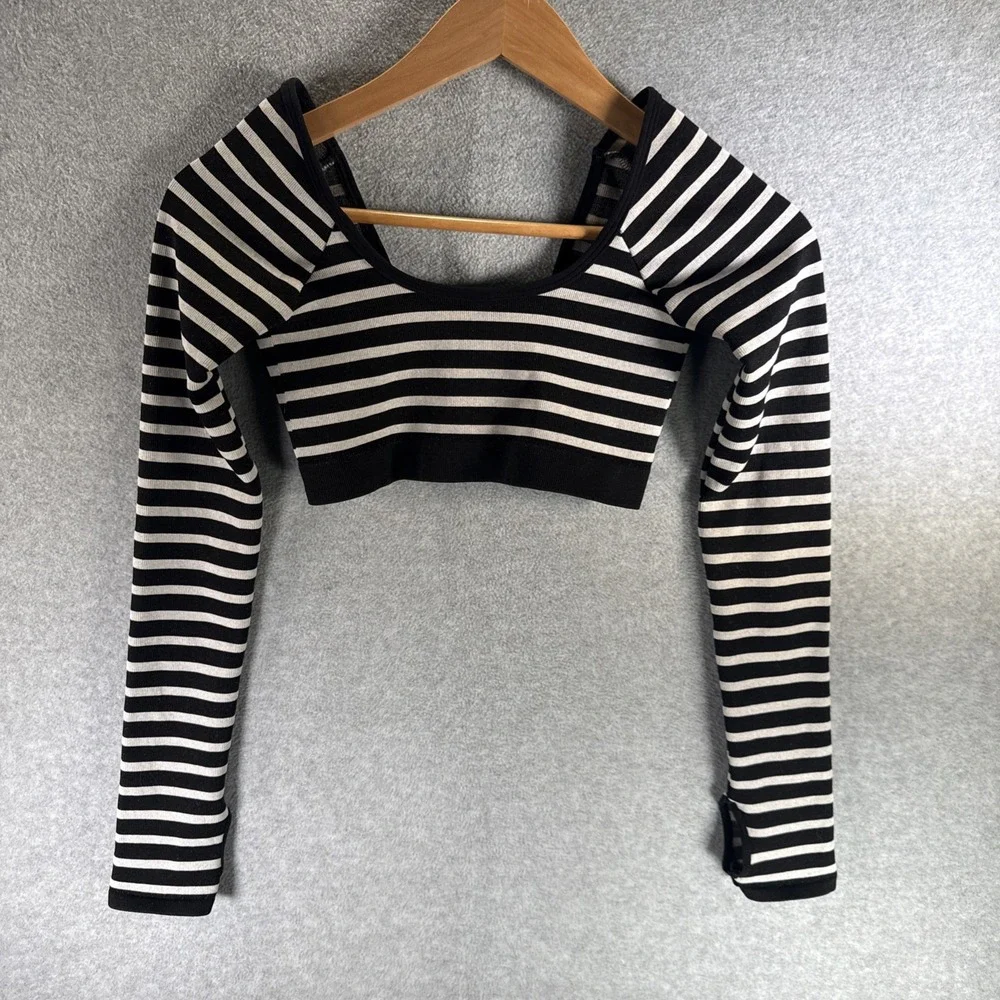 Free People WomensRemember My Name Long Sleeve Crop Top Gym Activewear Size XS/S